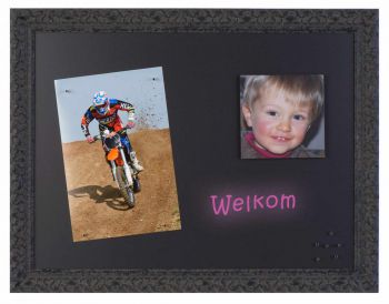 Magneetbord zwart ornament