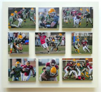 Fotocollage met verwisselbare fotoblokken - kleur gebroken wit