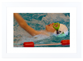 Poster foto met witte passe-partout en witte platte lijst 3cm